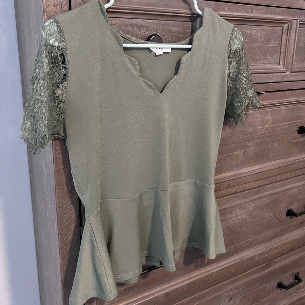 Lace Peplum Top